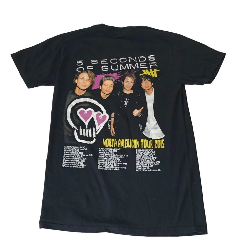 5SOS Band Concert‎ Tour T Shirt North American Tour 2015 Size XS or S